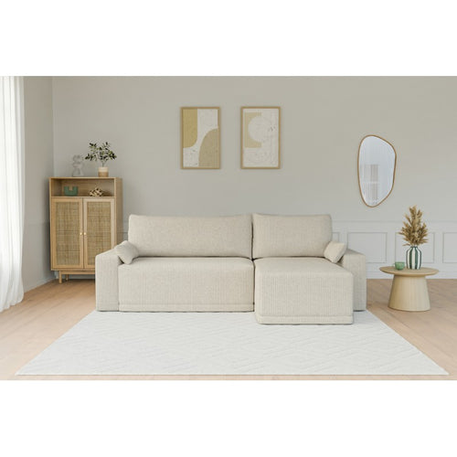 Teo - Sofá esquinero de 4 plazas - Pana beige
