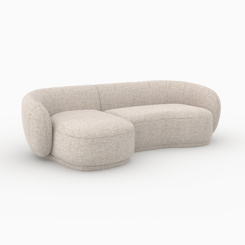 Canapé d'angle modulable Nova 4 places en tissu beige chiné