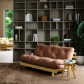 Roots - Canapé Convertible Naturel Et Tissu - Bois - Marron argile