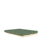 Roots - Sofá convertible - Madera natural y tela - Verde oliva