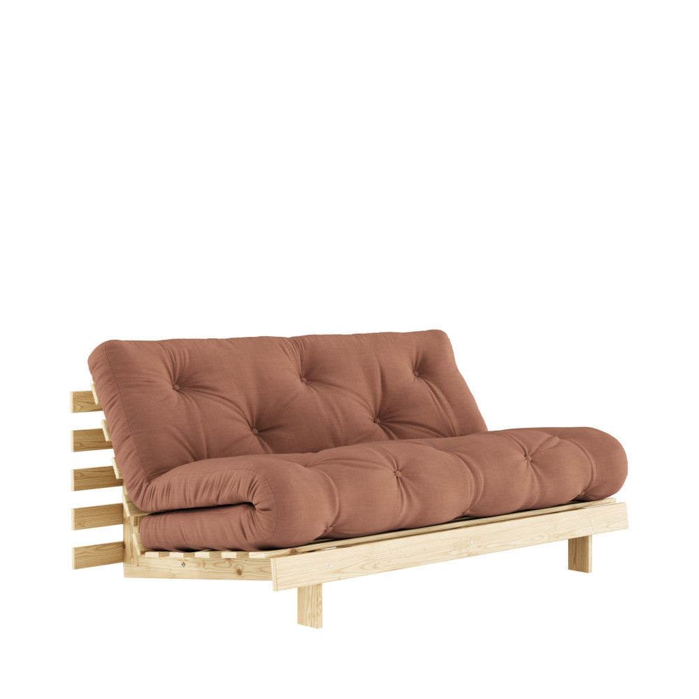Roots - Canapé Convertible Naturel Et Tissu - Bois - Marron argile