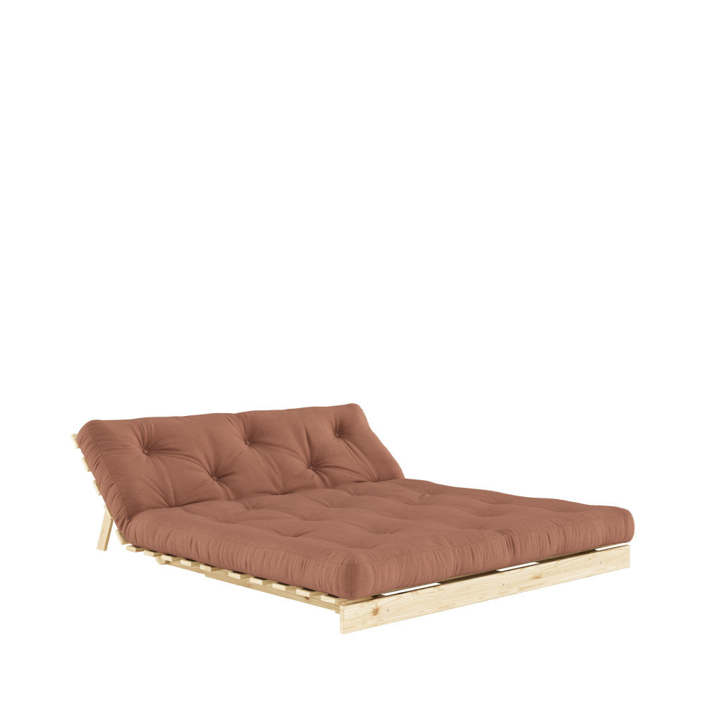 Roots - Canapé Convertible Naturel Et Tissu - Bois - Marron argile