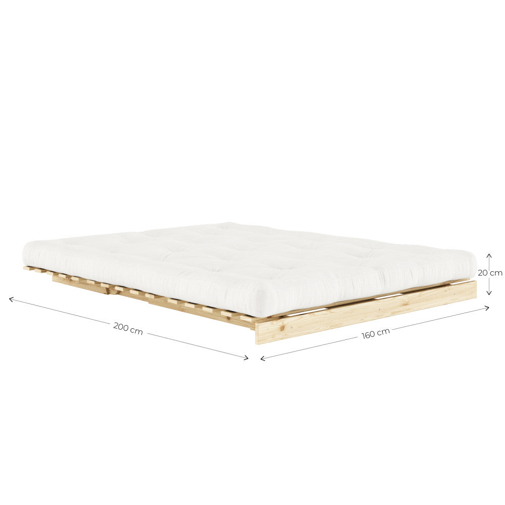 Roots - Canapé Convertible Naturel Et Tissu - Bois - Marron argile
