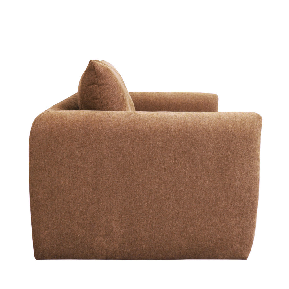 Wiame - Sofá cama de 2,5 plazas - Tejido - Terracota