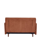 Belushi - 2-Seater Sofa Bed - Corduroy Dark Wood Legs - Terracotta