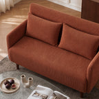 Belushi - 2-Seater Sofa Bed - Corduroy Dark Wood Legs - Terracotta