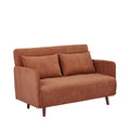 Belushi - 2-Seater Sofa Bed - Corduroy Dark Wood Legs - Terracotta
