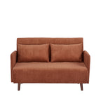 Belushi - 2-Seater Sofa Bed - Corduroy Dark Wood Legs - Terracotta