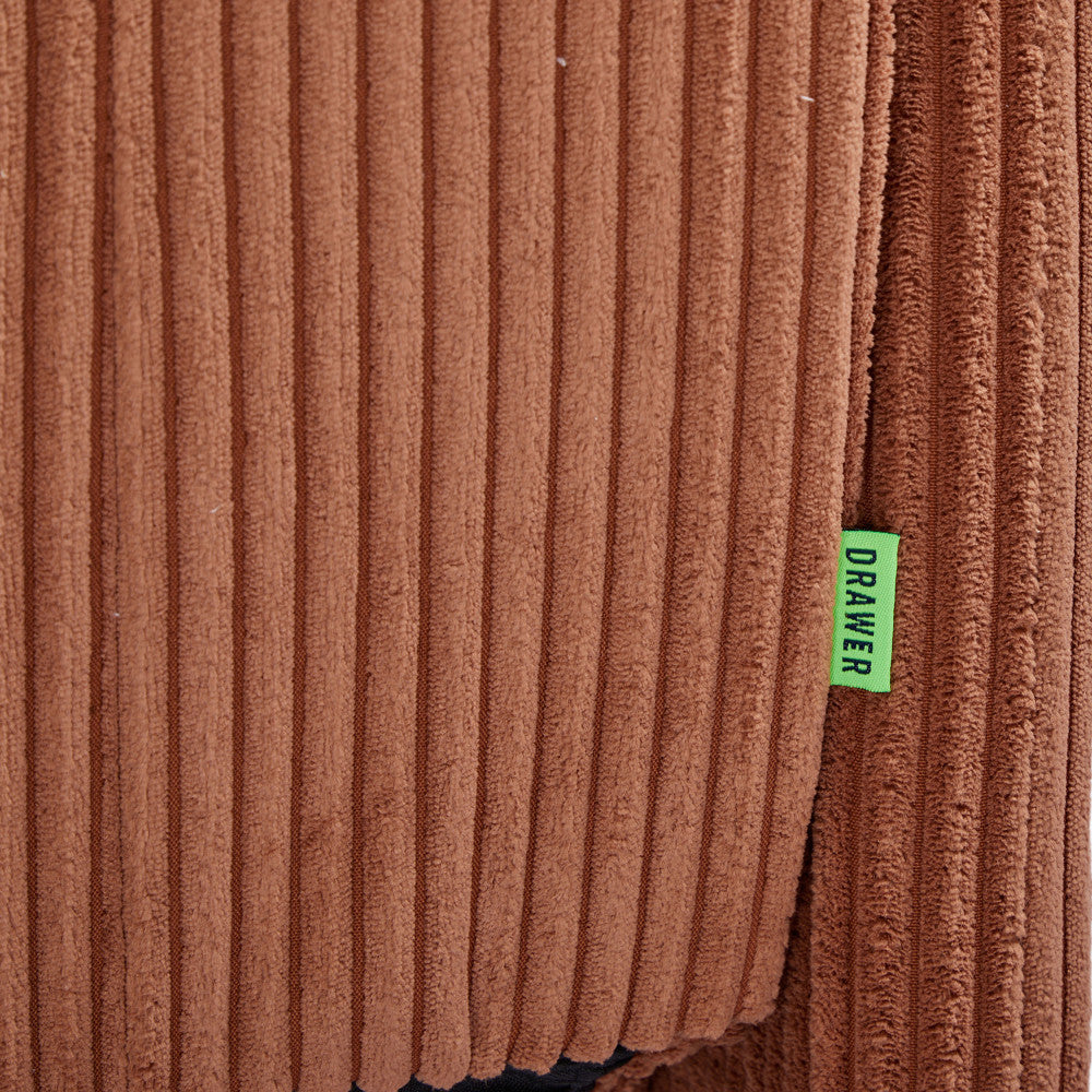 Belushi - 2-Seater Sofa Bed - Corduroy Dark Wood Legs - Terracotta