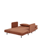 Belushi - 2-Seater Sofa Bed - Corduroy Dark Wood Legs - Terracotta
