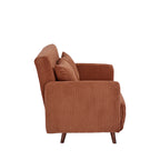 Belushi - 2-Seater Sofa Bed - Corduroy Dark Wood Legs - Terracotta
