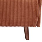 Belushi - 2-Seater Sofa Bed - Corduroy Dark Wood Legs - Terracotta