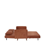Belushi - 2-Seater Sofa Bed - Corduroy Dark Wood Legs - Terracotta