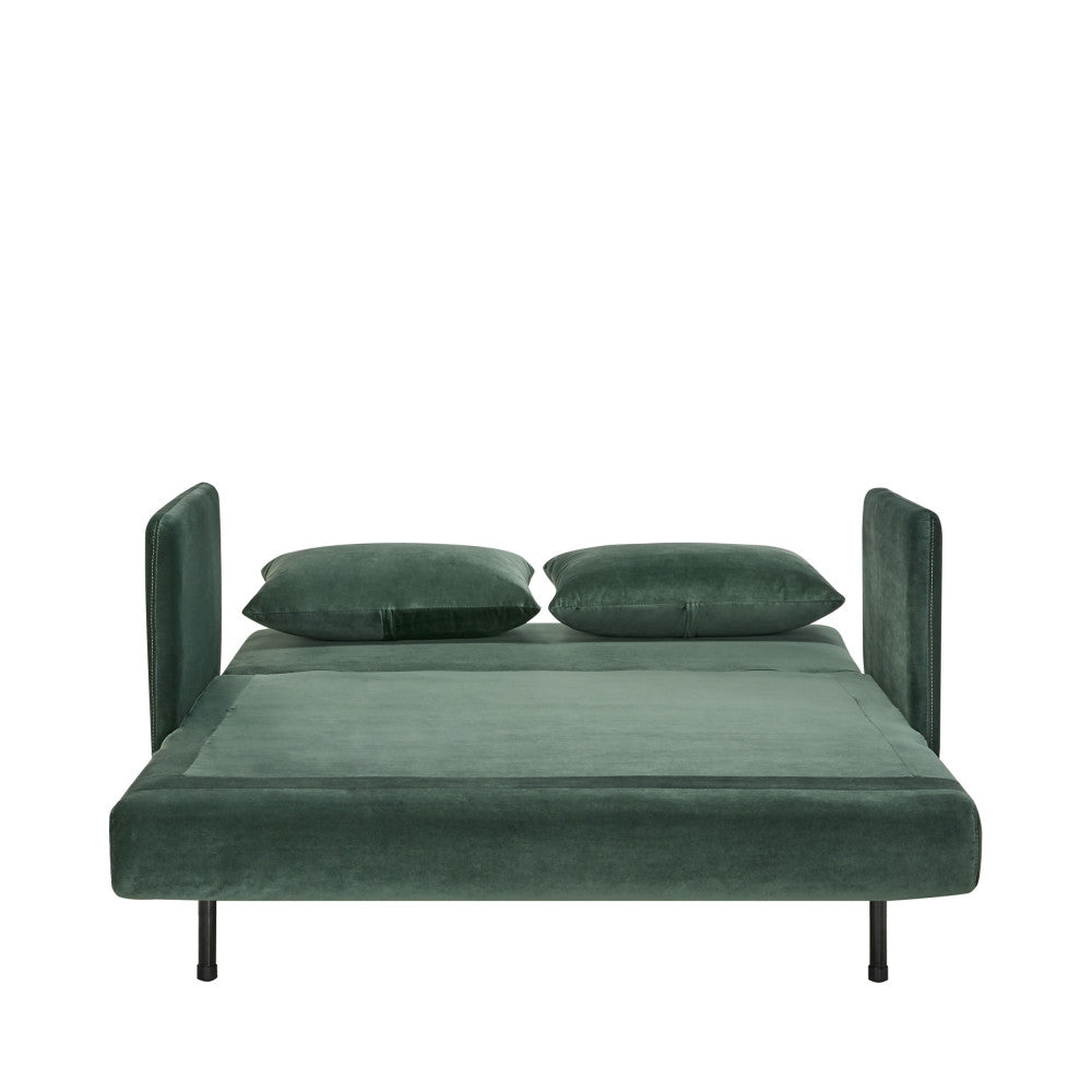 Belushi - 2-Seater Sofa Bed - Velvet - Forest Green