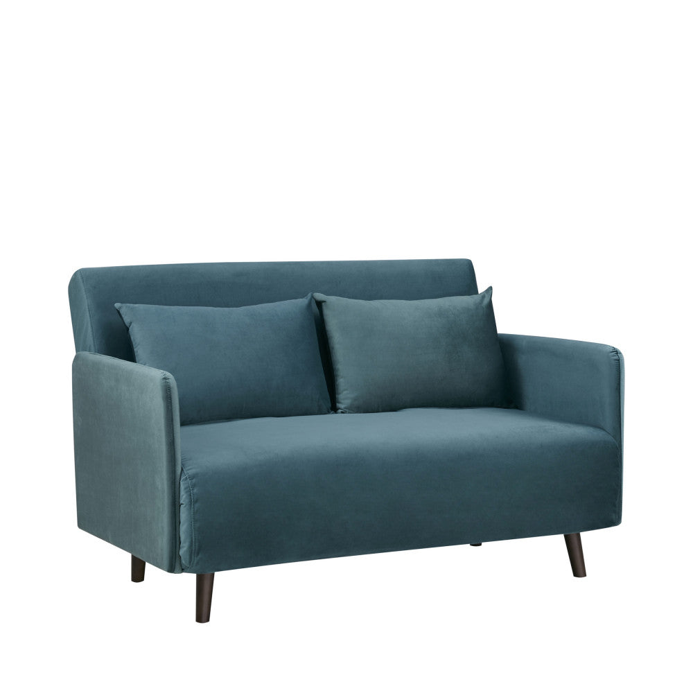 Belushi - 2-Seater Sofa Bed - Velvet - Teal Blue