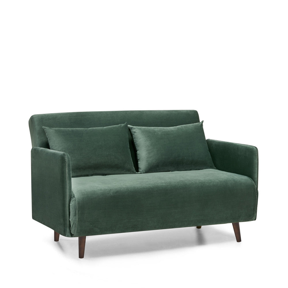 Belushi - 2-Seater Sofa Bed - Velvet - Forest Green