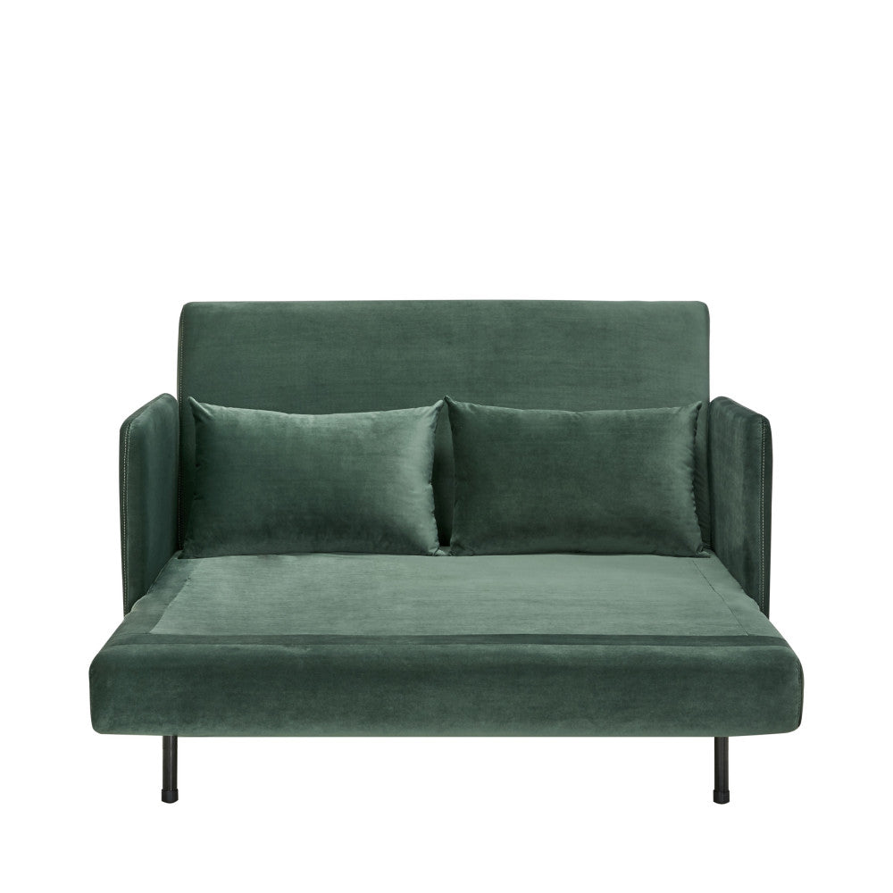 Belushi - 2-Seater Sofa Bed - Velvet - Forest Green