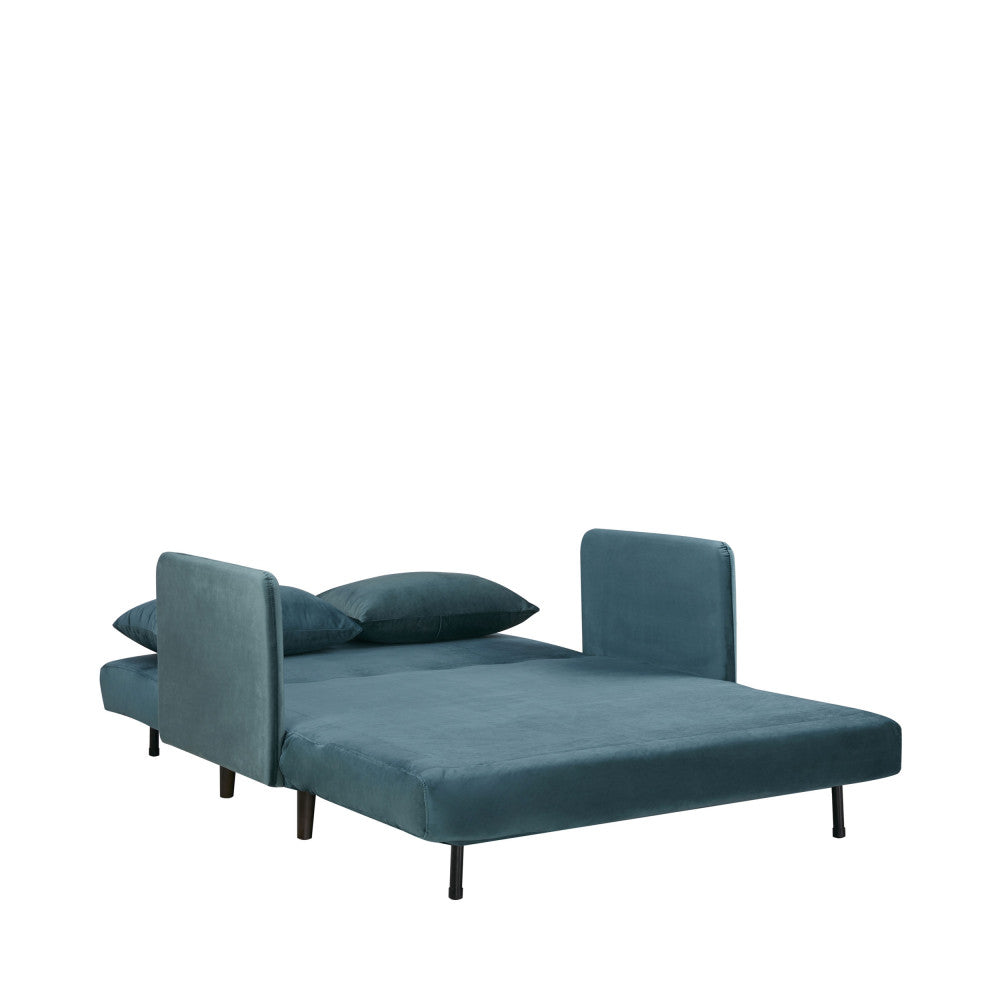 Belushi - 2-Seater Sofa Bed - Velvet - Teal Blue