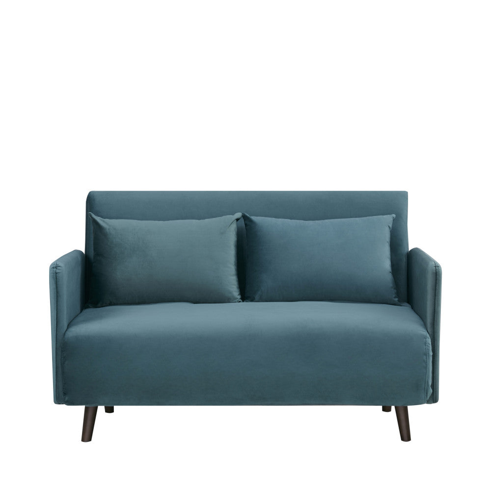 Belushi - 2-Seater Sofa Bed - Velvet - Teal Blue