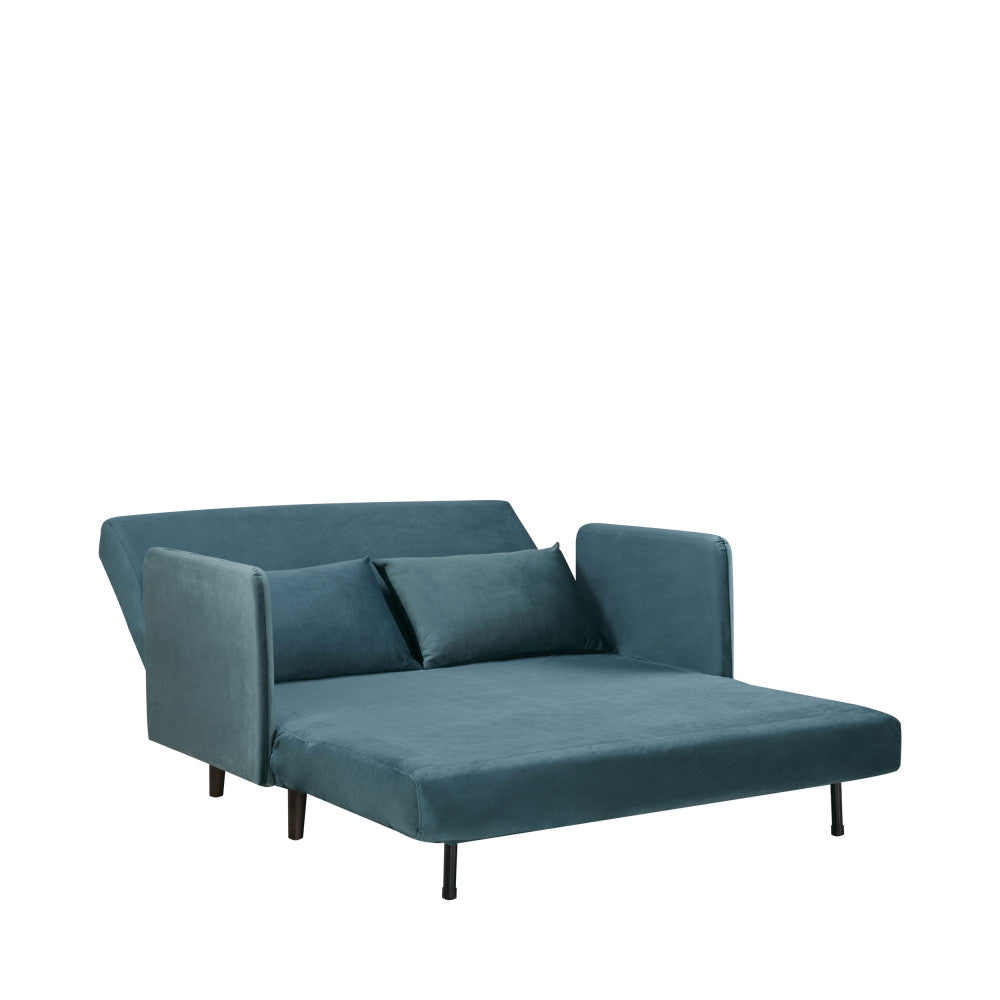 Belushi - 2-Seater Sofa Bed - Velvet - Teal Blue