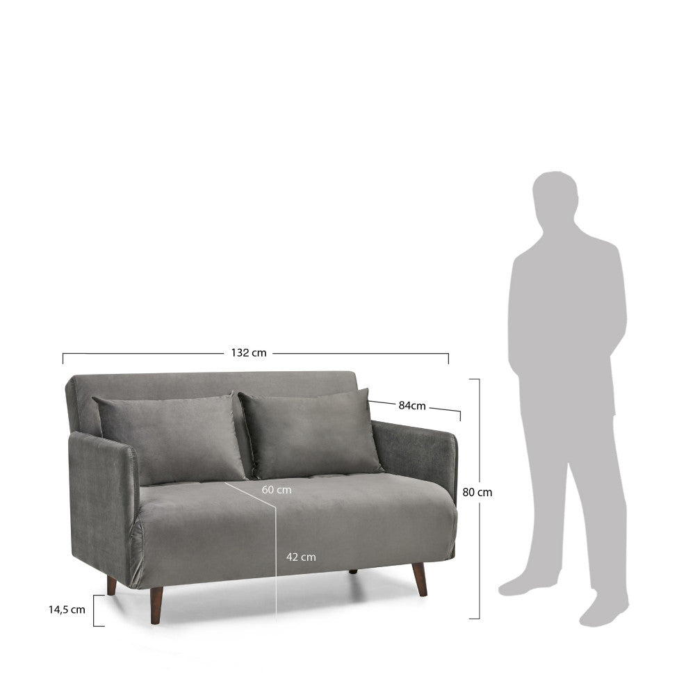 Belushi - 2-Seater Sofa Bed - Velvet - Forest Green