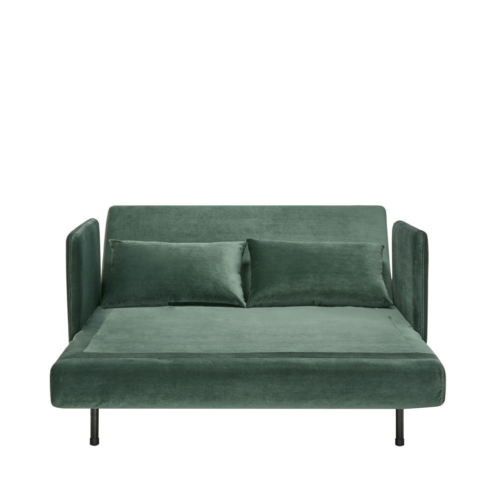 Belushi - 2-Seater Sofa Bed - Velvet - Forest Green