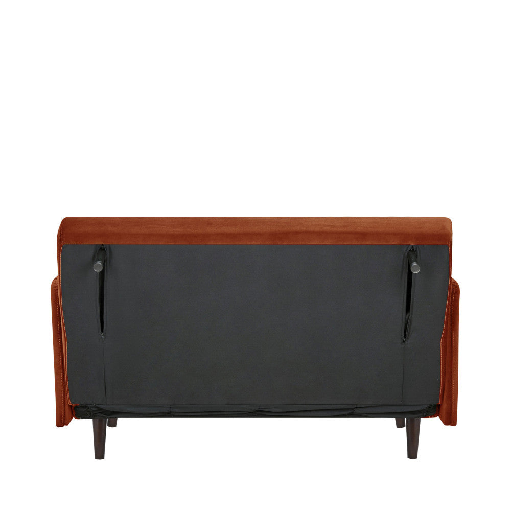 Belushi - 2-Seater Sofa Bed - Velvet - Rust
