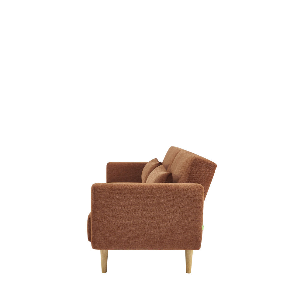 Emma - 3-Seater Sofa Bed - Fabric - Rust