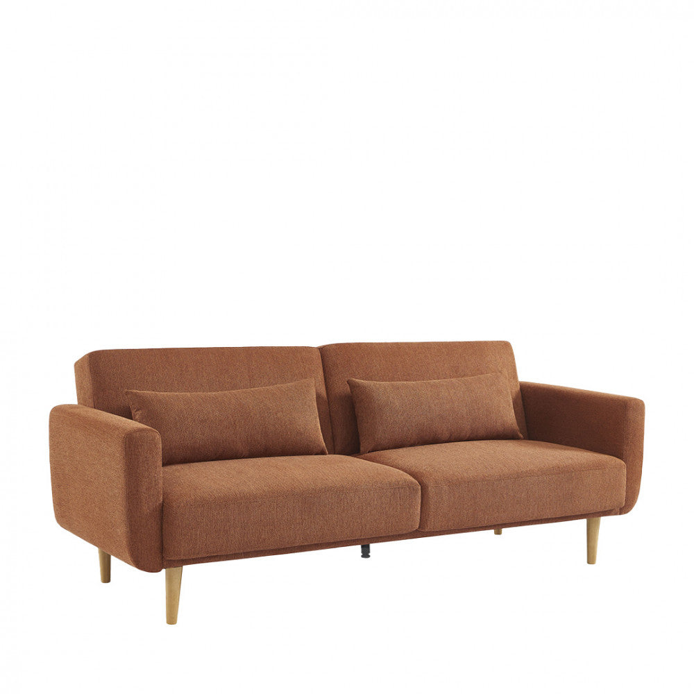 Emma - 3-Seater Sofa Bed - Fabric - Rust