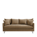 Villabon - 3-Seater Sofa Bed - Fabric with Black Hairpin Legs - Mottled Caramel