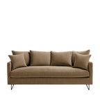 Villabon - 3-Seater Sofa Bed - Fabric with Black Hairpin Legs - Mottled Caramel