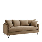 Villabon - 3-Seater Sofa Bed - Fabric with Black Hairpin Legs - Mottled Caramel
