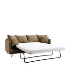 Villabon - 3-Seater Sofa Bed - Fabric with Black Hairpin Legs - Mottled Caramel