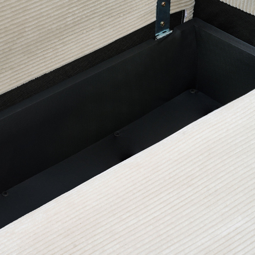 Jul - Sofá cama de 3 plazas - Terciopelo acanalado - Beige