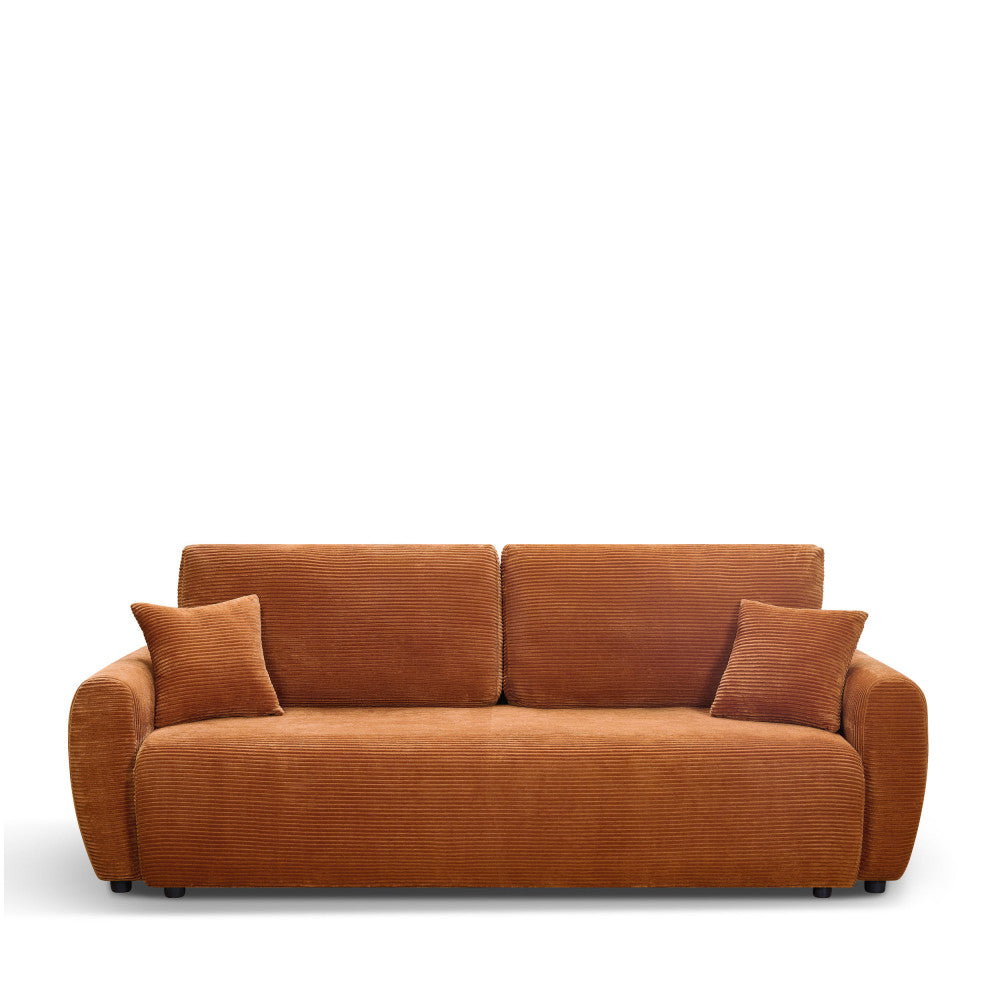 Jul - 3-Seater Sofa Bed - Corduroy - Rust