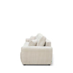 Jul - Sofá cama de 3 plazas - Terciopelo acanalado - Beige
