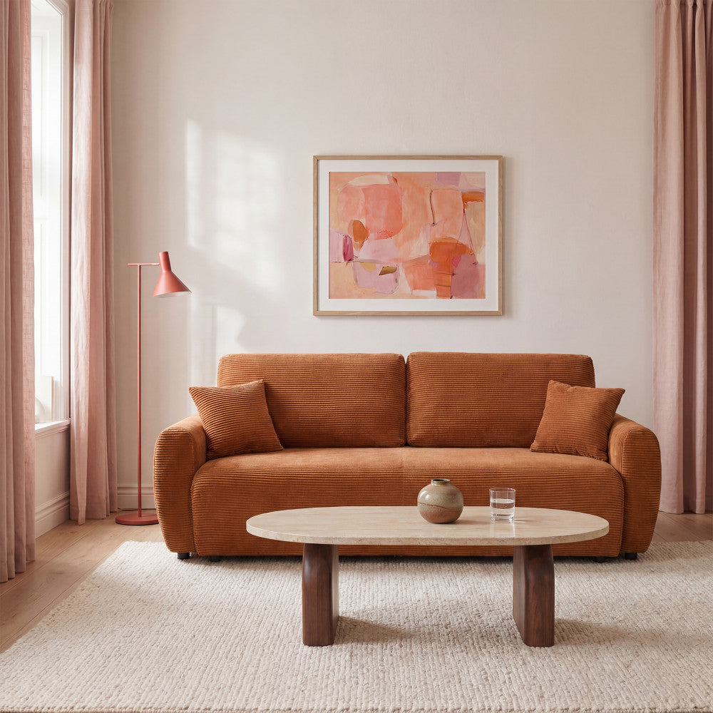 Jul - 3-Seater Sofa Bed - Corduroy - Rust