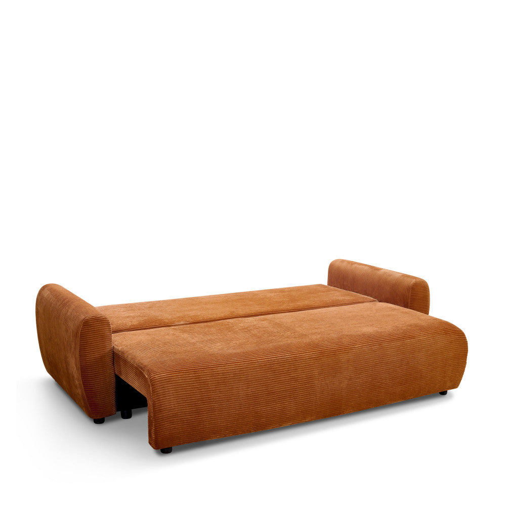 Jul - 3-Seater Sofa Bed - Corduroy - Rust