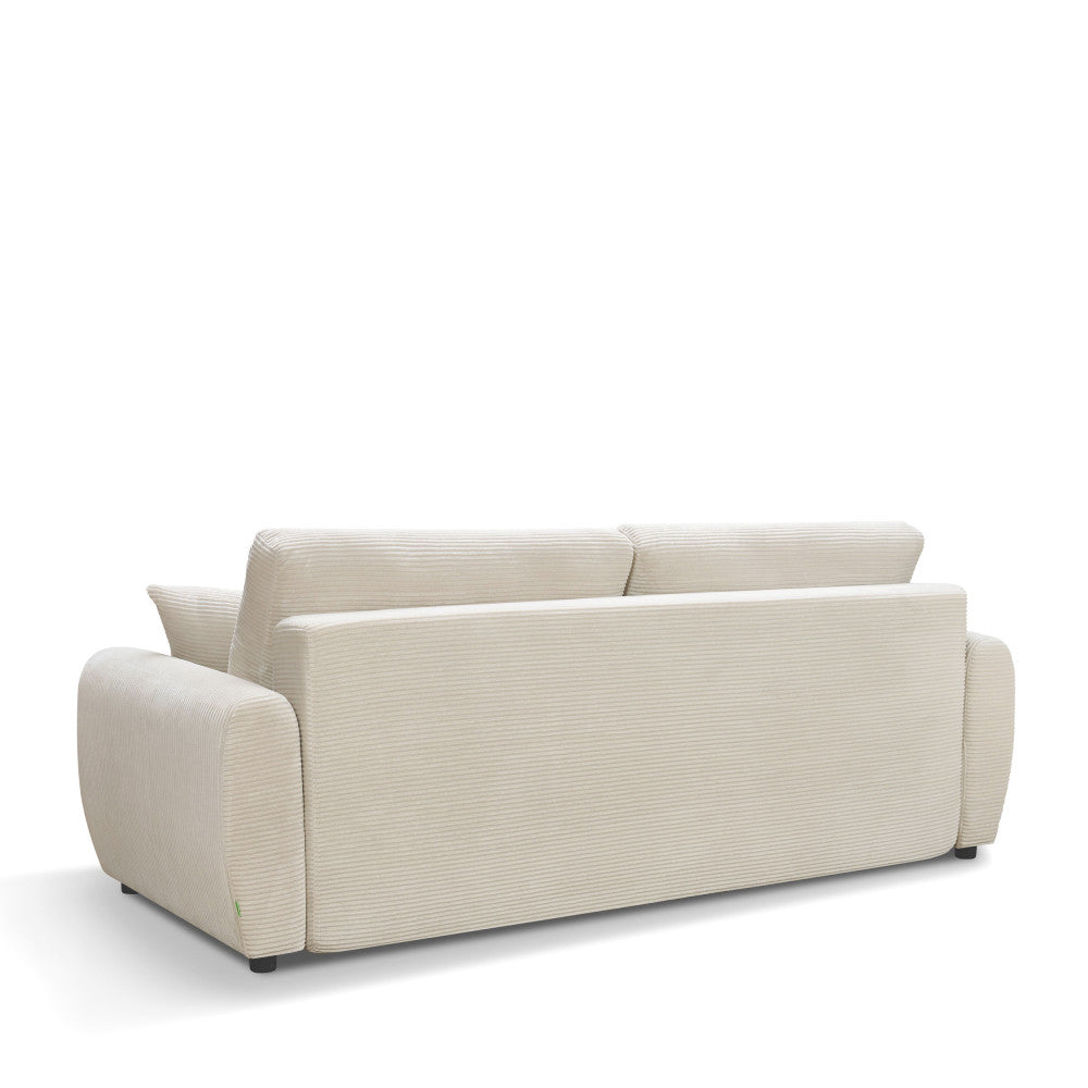 Jul - Sofá cama de 3 plazas - Terciopelo acanalado - Beige