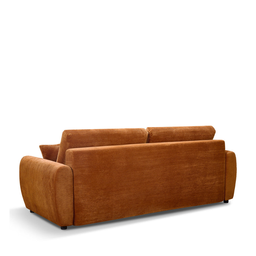 Jul - 3-Seater Sofa Bed - Corduroy - Rust