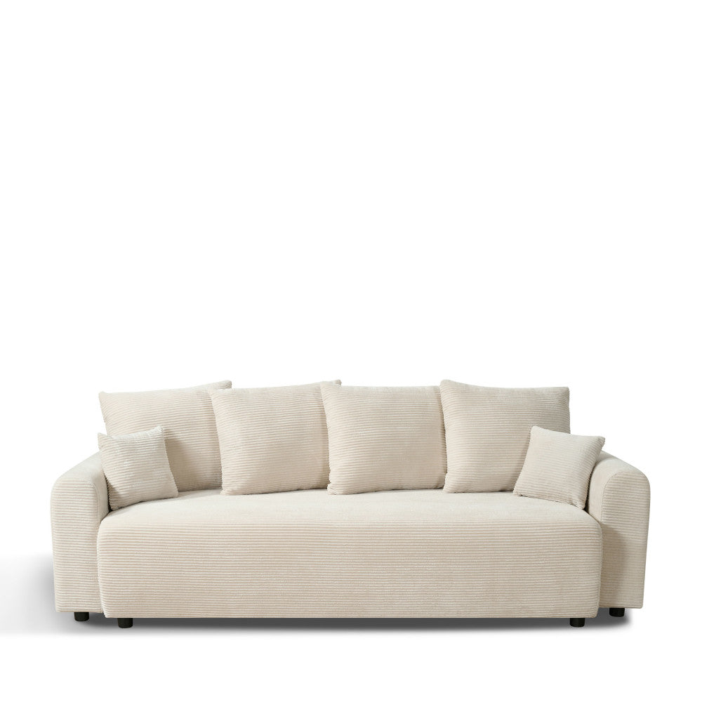 Pol - 3-Seater Sofa Bed - Corduroy - Beige