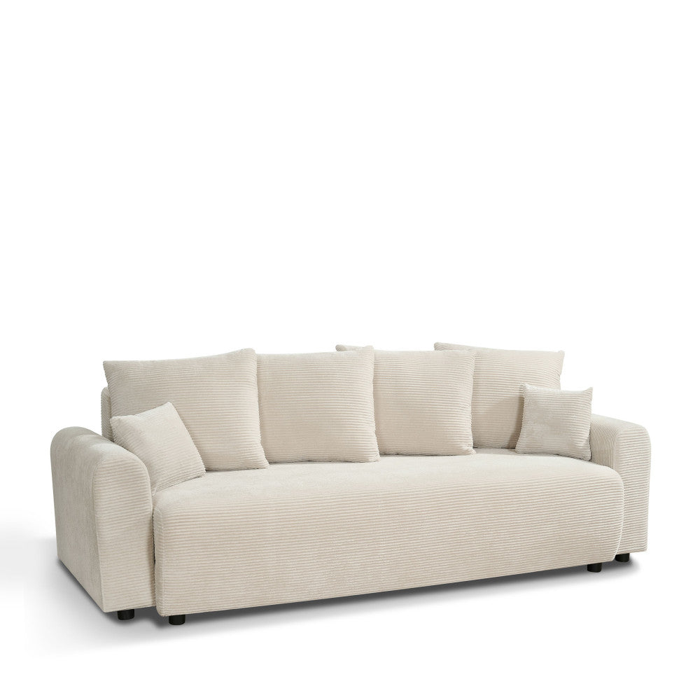 Pol - 3-Seater Sofa Bed - Corduroy - Beige