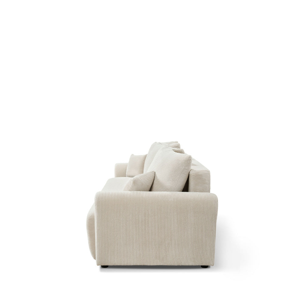 Pol - 3-Seater Sofa Bed - Corduroy - Beige