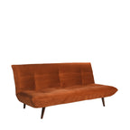 Tommy - Canapé Convertible 3 Places - Velours - Rouille