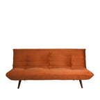 Tommy - Canapé Convertible 3 Places - Velours - Rouille