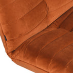 Tommy - Canapé Convertible 3 Places - Velours - Rouille