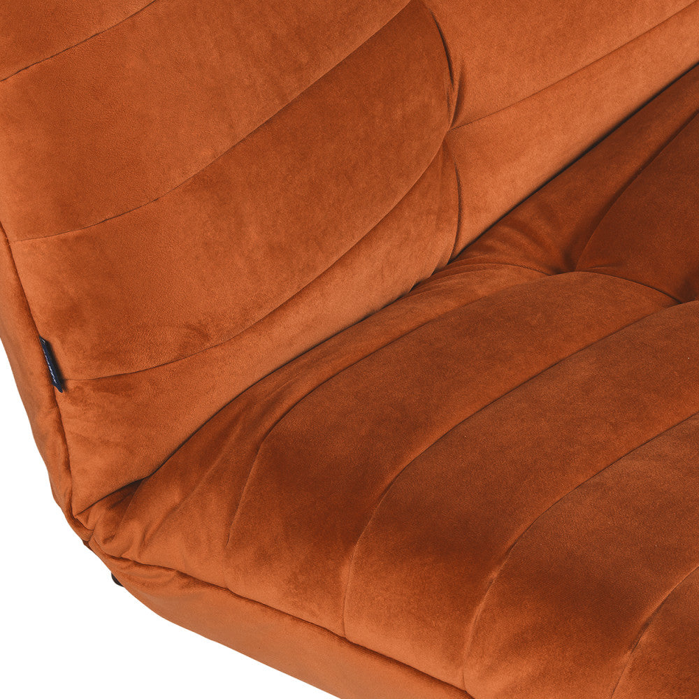 Tommy - Canapé Convertible 3 Places - Velours - Rouille