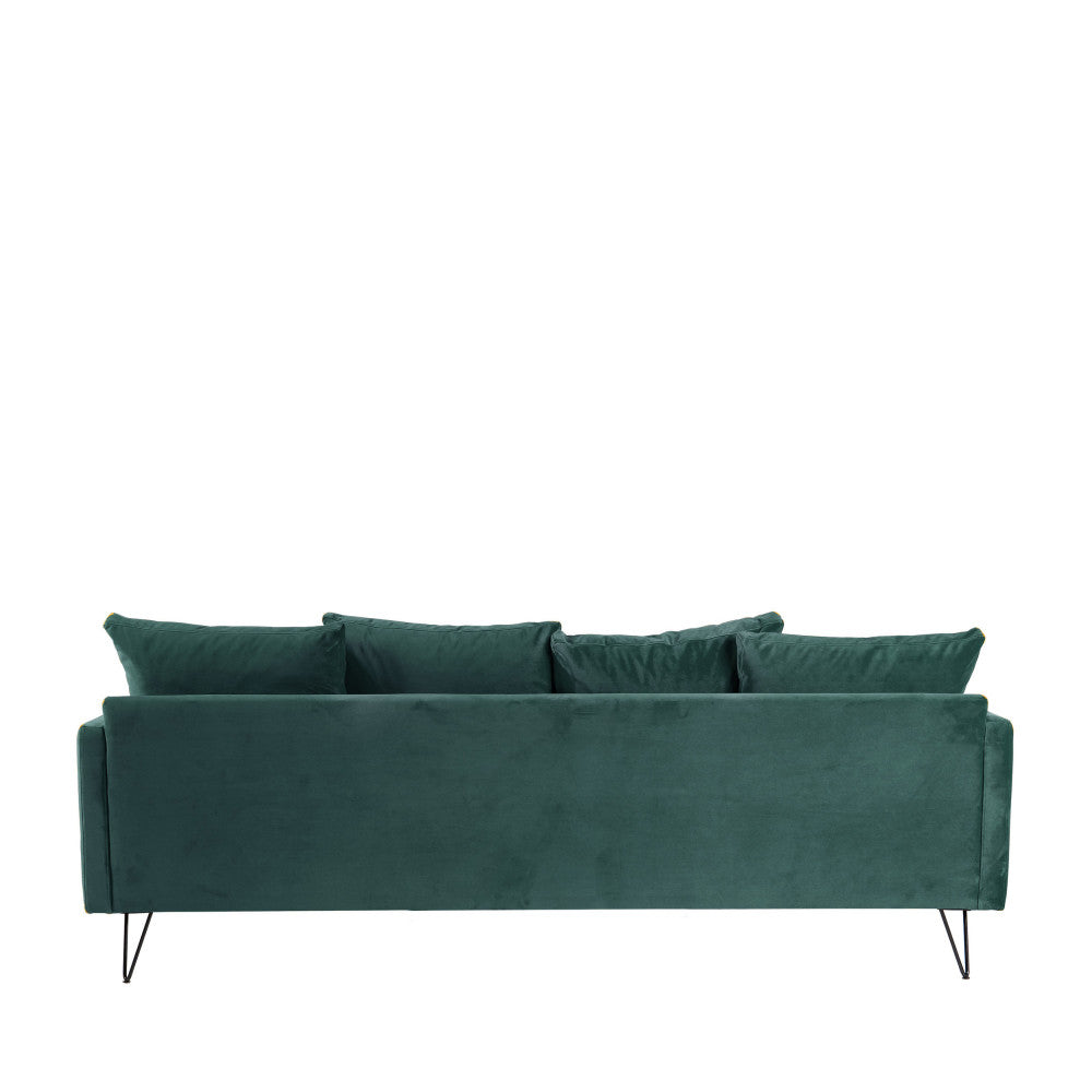Villabon - Canapé Convertible 3 Places - Velours - Vert eucalyptus