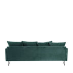 Villabon - Canapé Convertible 3 Places - Velours - Vert eucalyptus