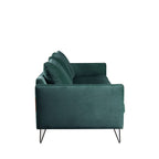 Villabon - Canapé Convertible 3 Places - Velours - Vert eucalyptus